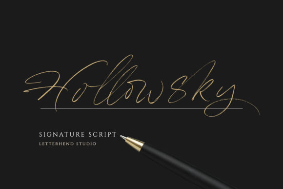 Hollowsky: The Elegant Brushed Script Font for Luxury Handmade Brands